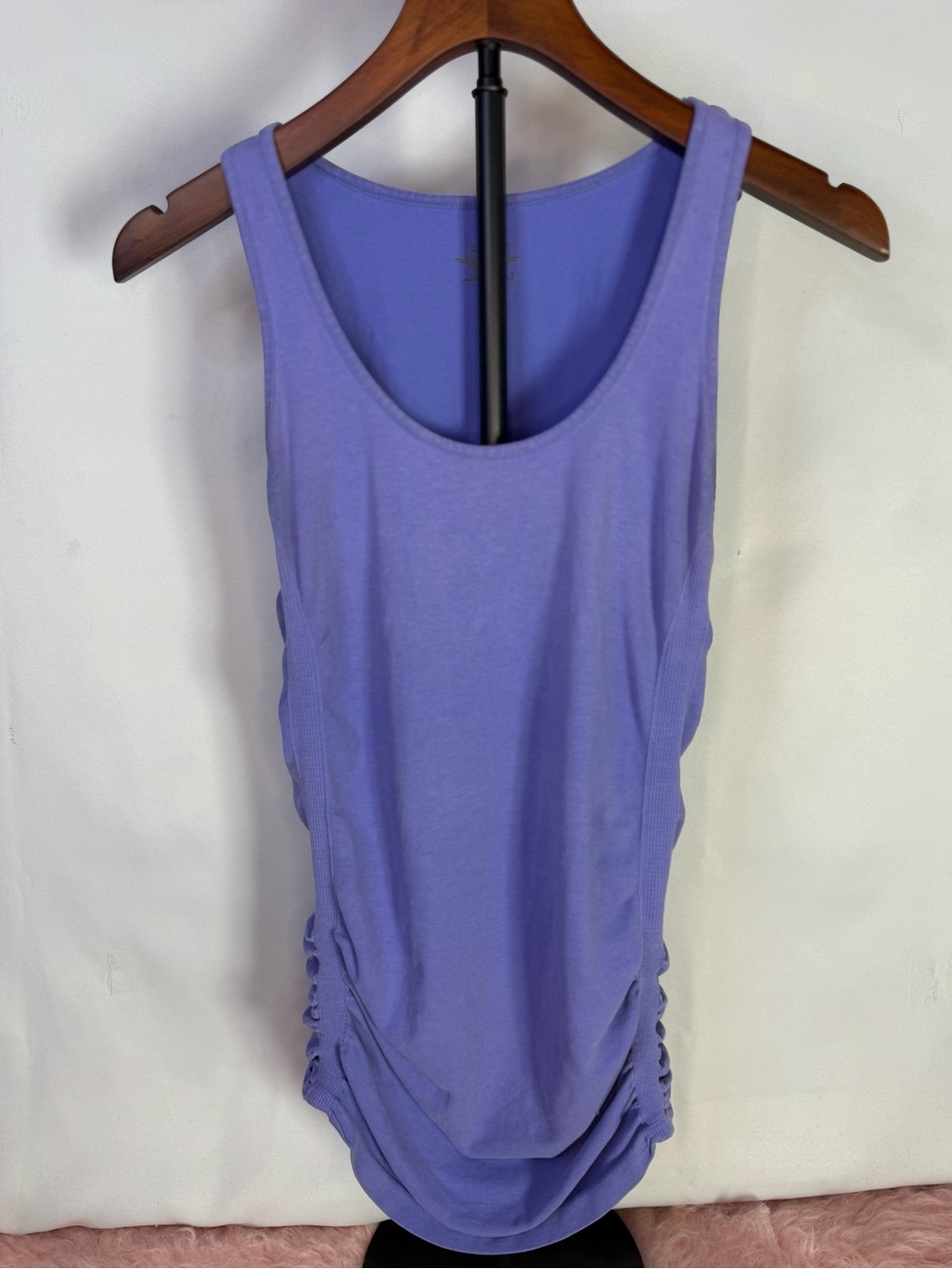 Athleta Purple Scoop Neck Ruched Tank Top Size Small